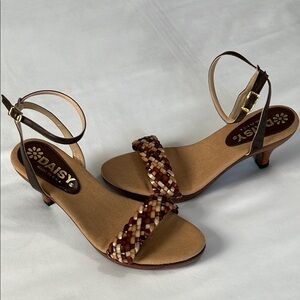 Daisy Made In USA Kitten Heel Strappy Sandals